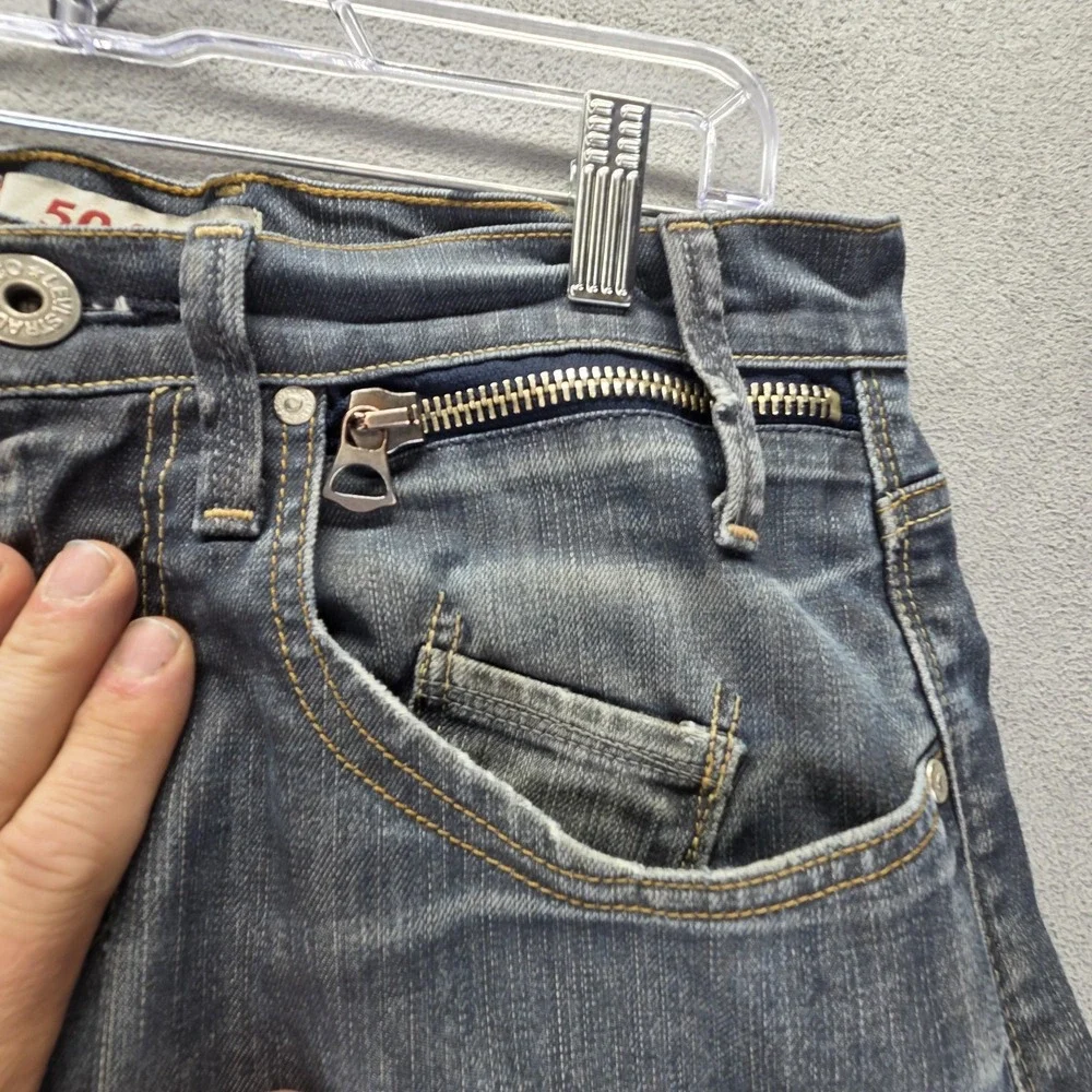 Vintage Levis 504 Jeans Mens 32x32 Blue Engineered Flap Pocket Honeycomb Zip Fly